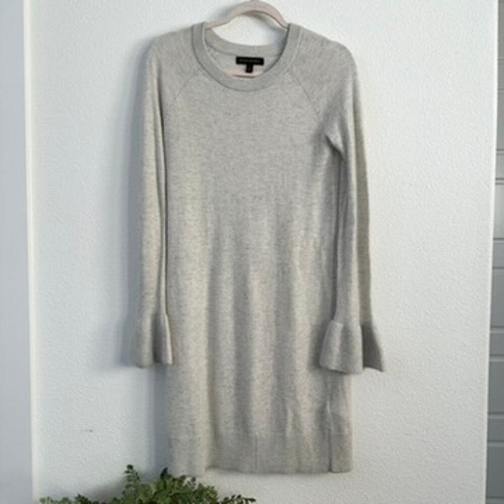 Banana Republic Tall Sweater Dress Light‎ Gray Merino Wool Cashmere S Minimalist